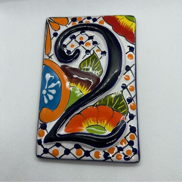 Mexican tile - has the number 2 from Mexico - Picture 1 of 2